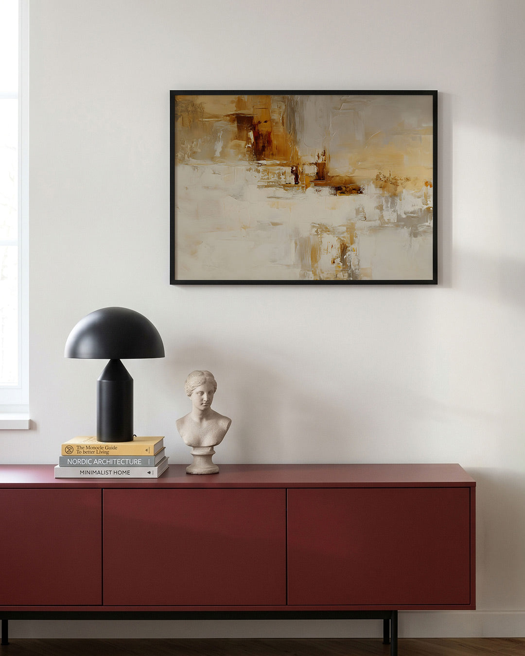 Abstracte beige en bruine Poster