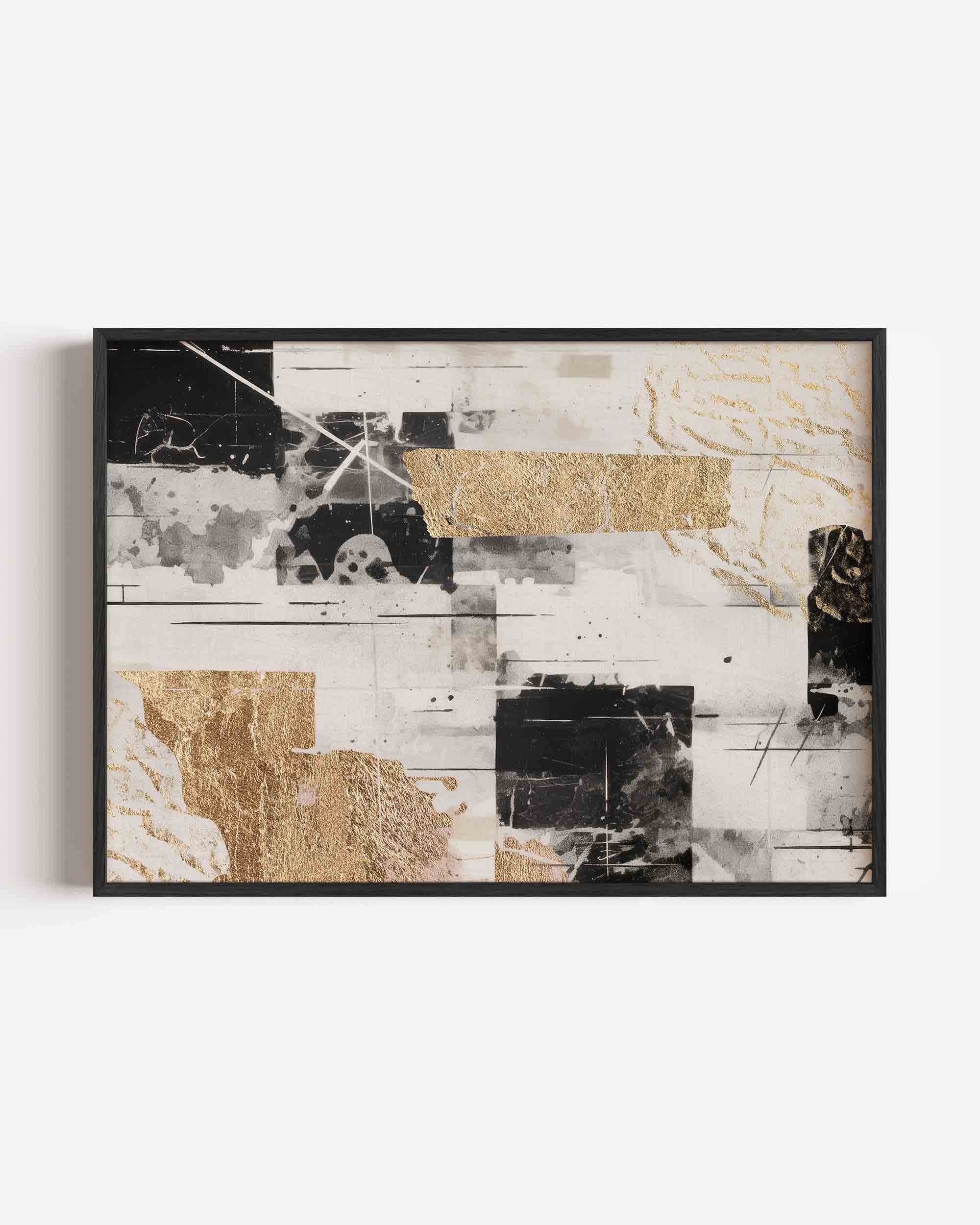 Abstracte vormen en goud Poster