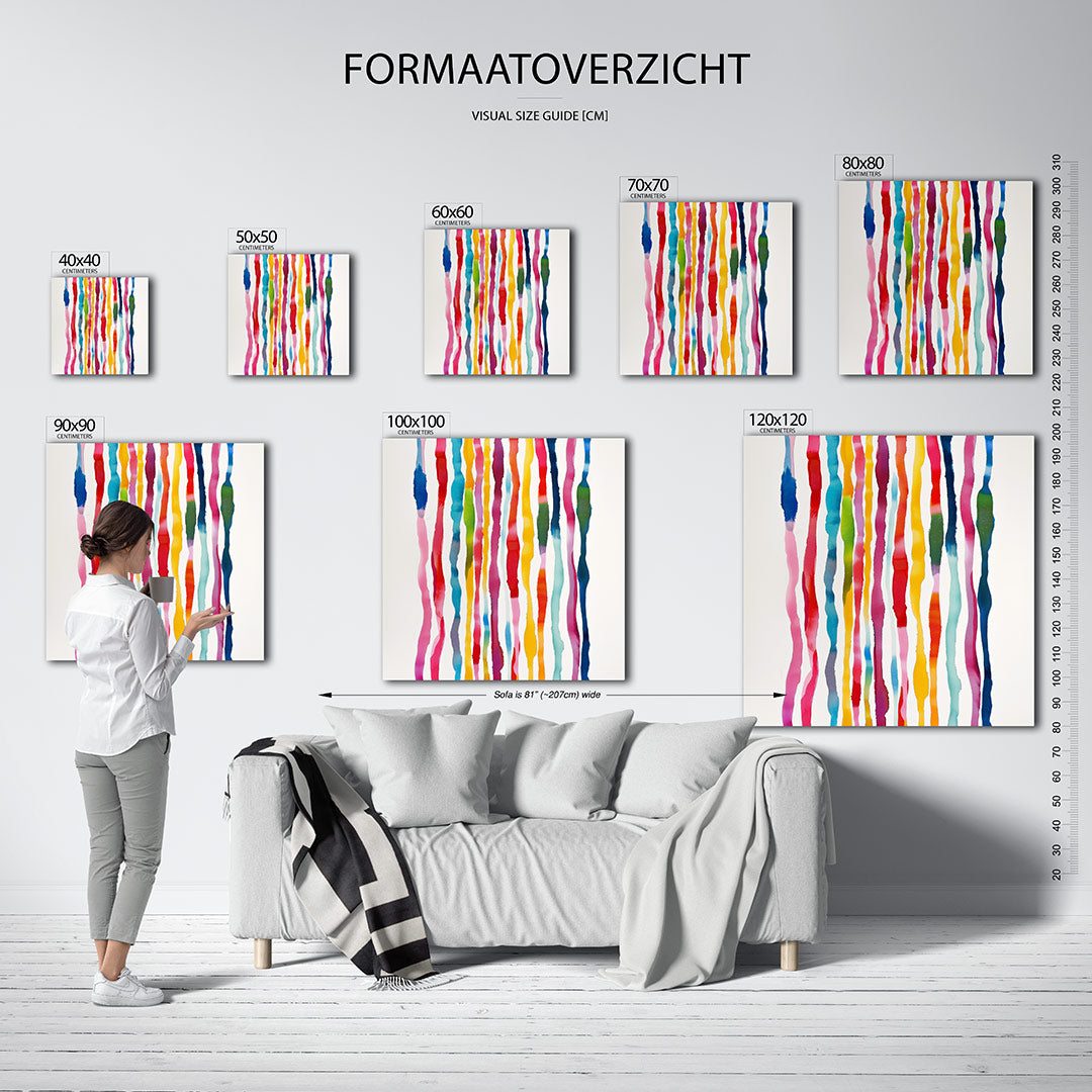 Kleurrijke lijnen Kunstwerk