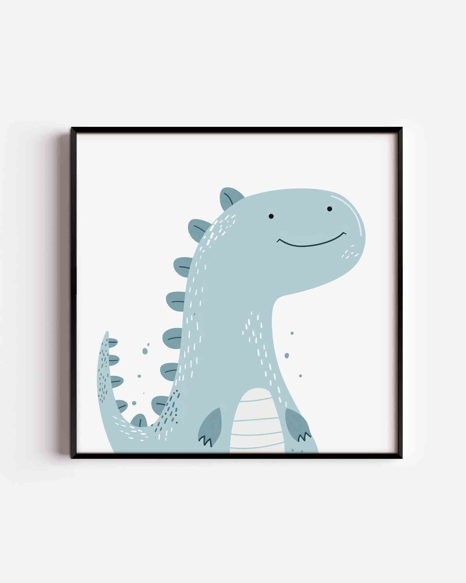 Blauwe dinosaurus Poster