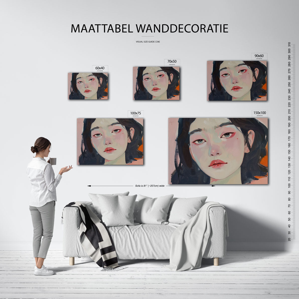 Portret compositie Kunstwerk