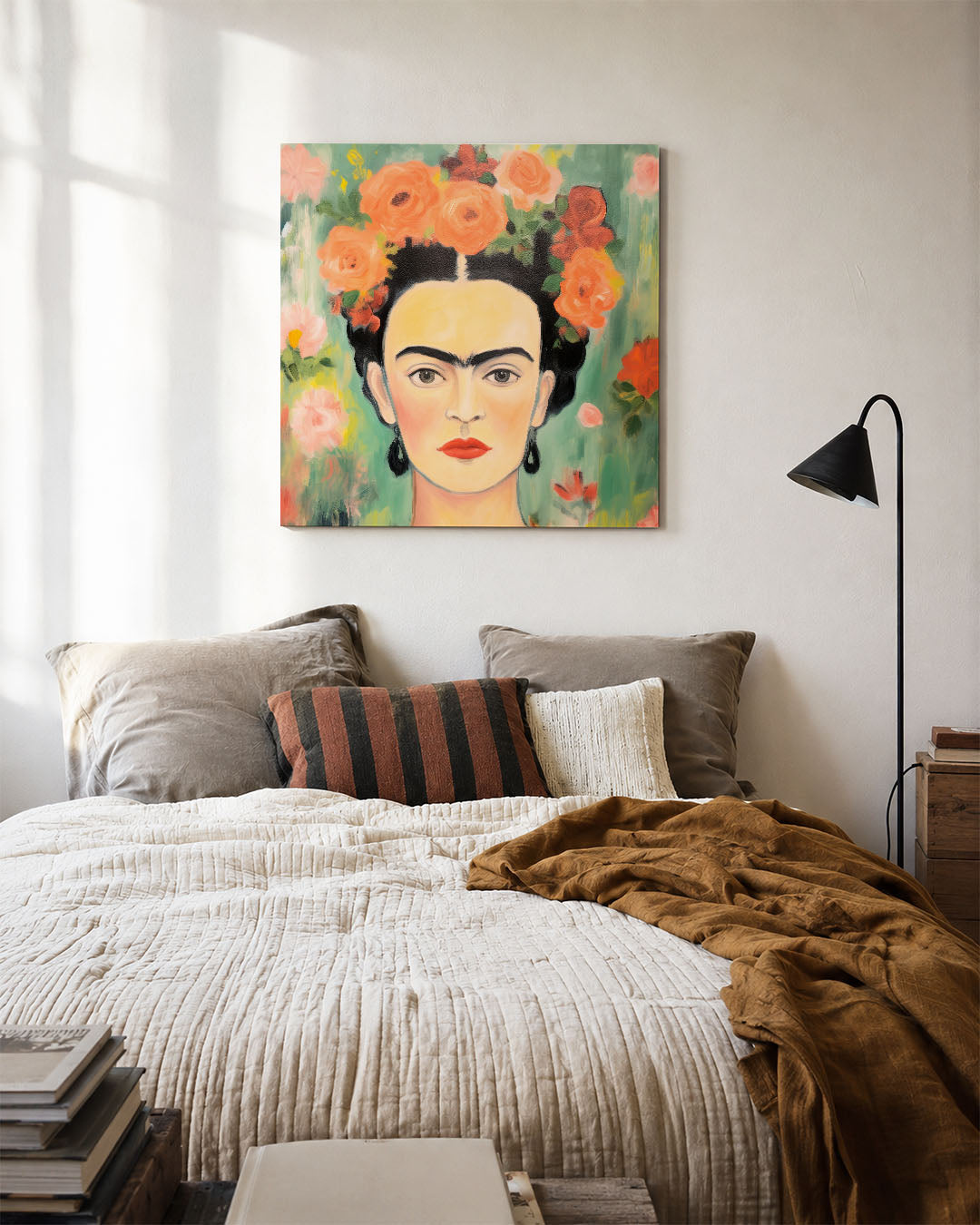 Bloemrijke portret Kunstwerk