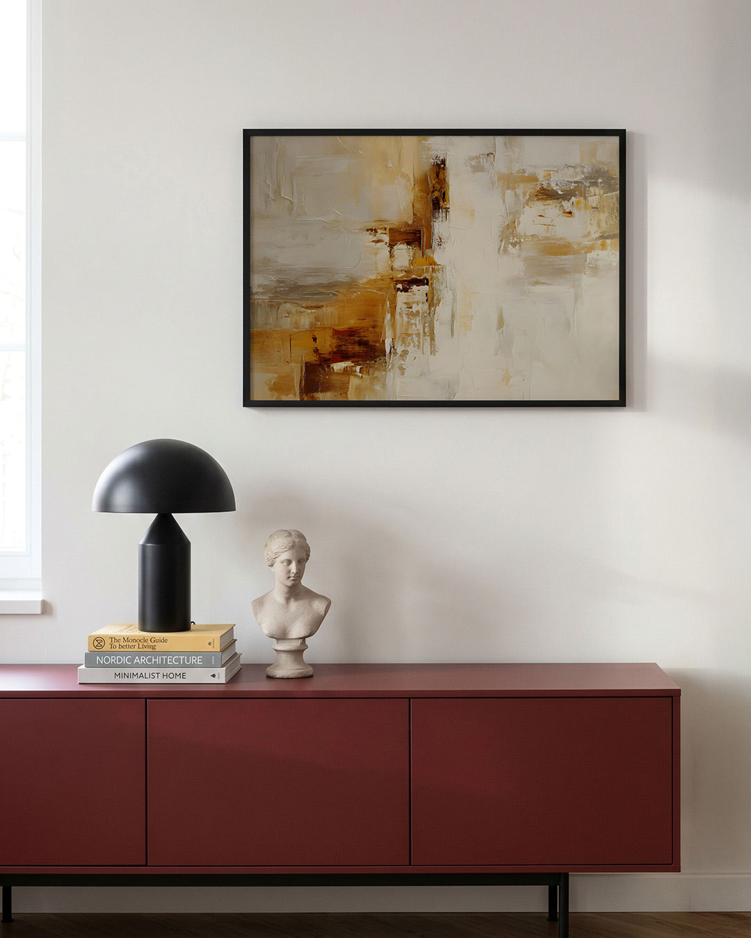 Abstracte beige en bruine Poster