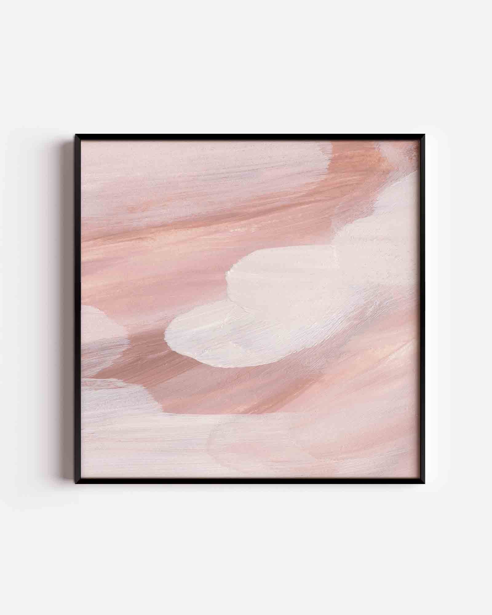 Abstracte roze en witte Poster