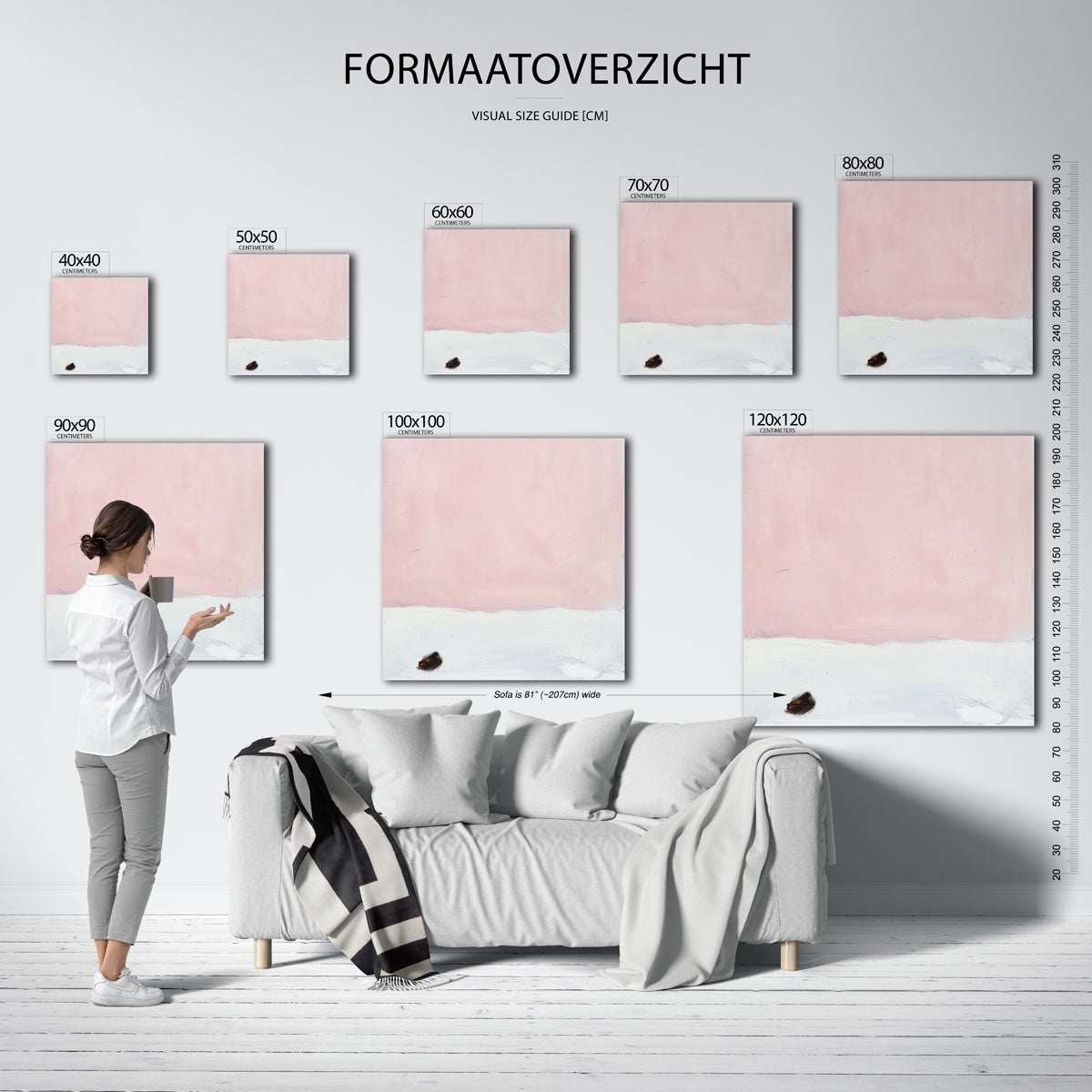 Roze en wit minimalistische Poster