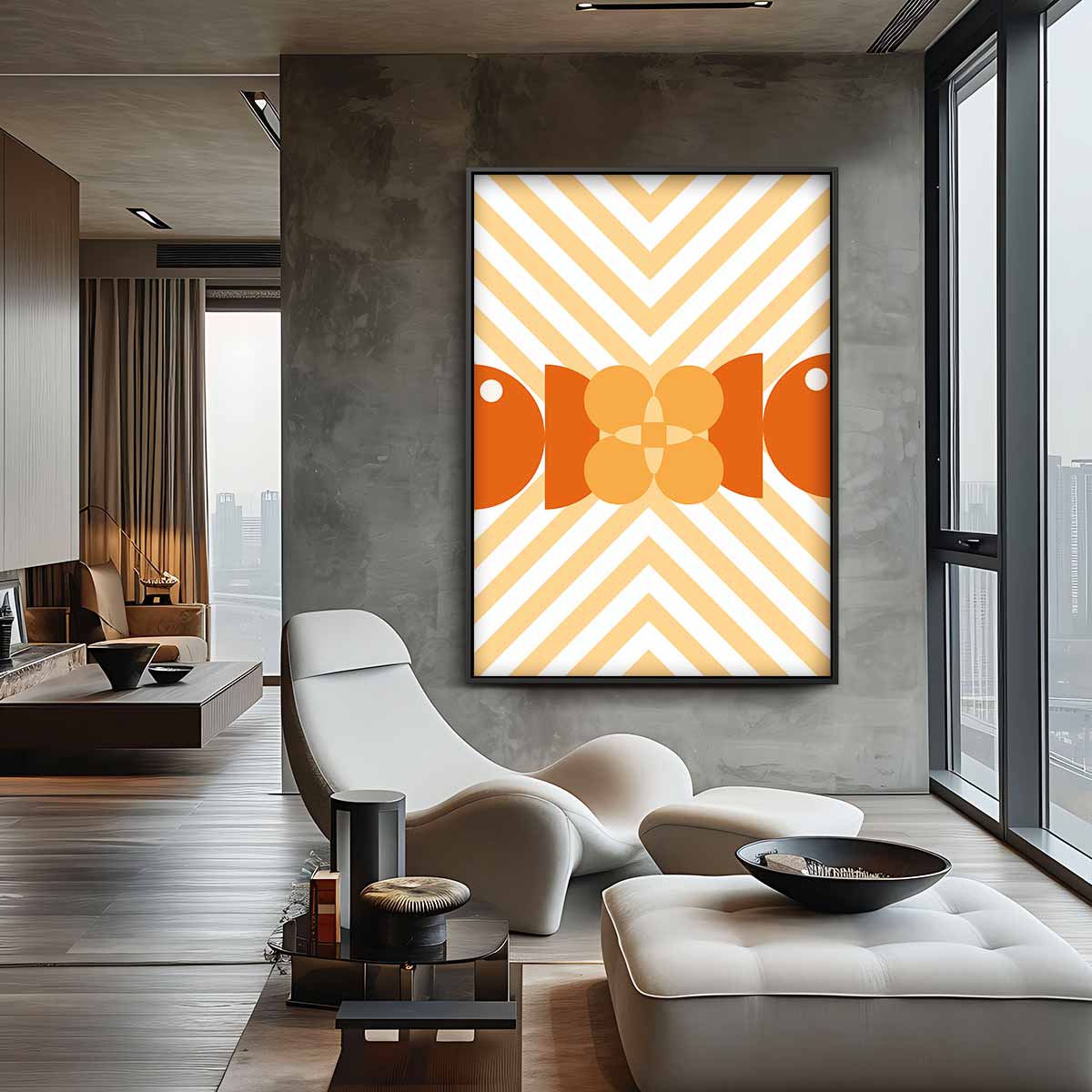 Retro Bloemenpatroon Kunstwerk Kunstwerk-canvas-dibond-plexiglas-wanddecoratie-WallArtistic