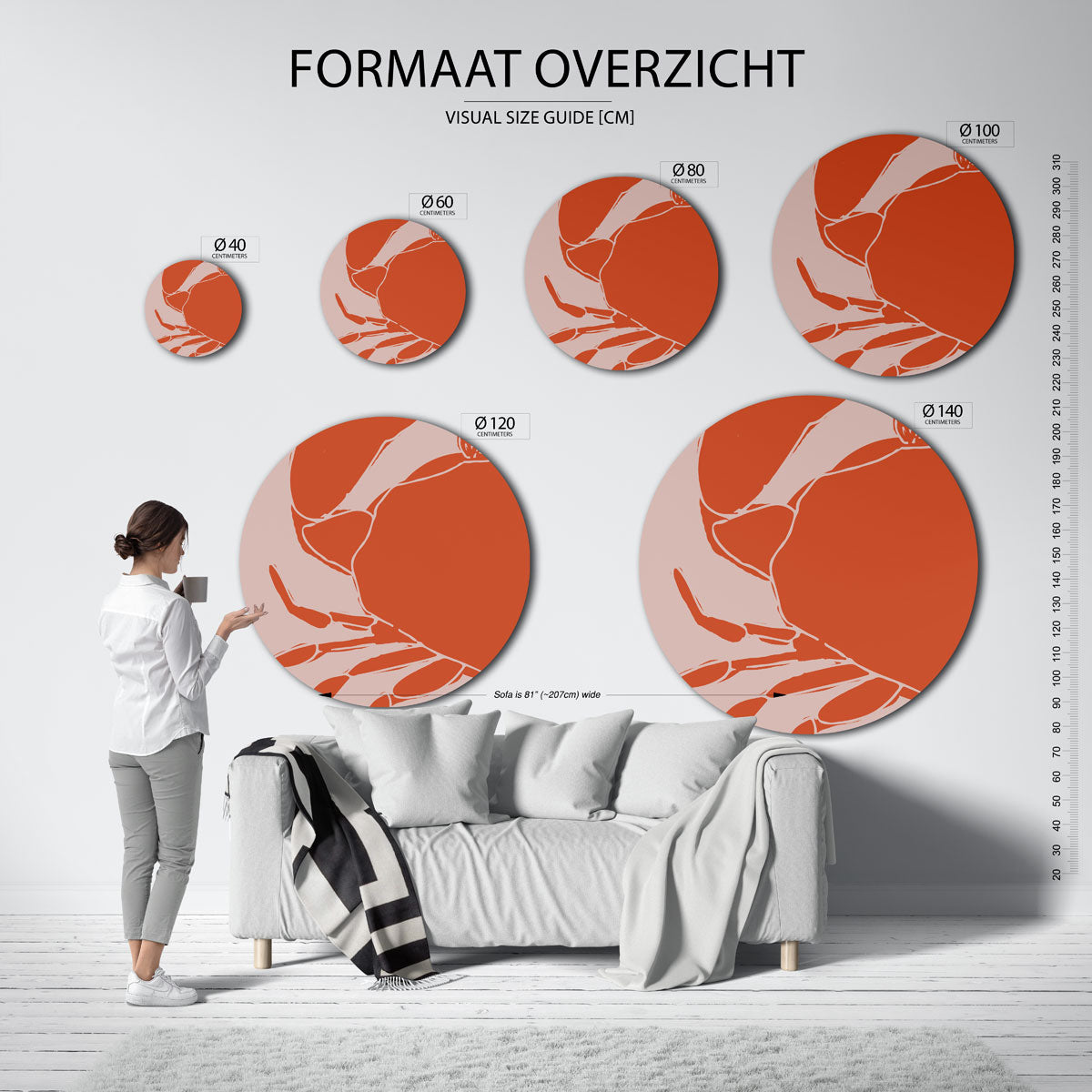 Oranje krab Muurcirkel