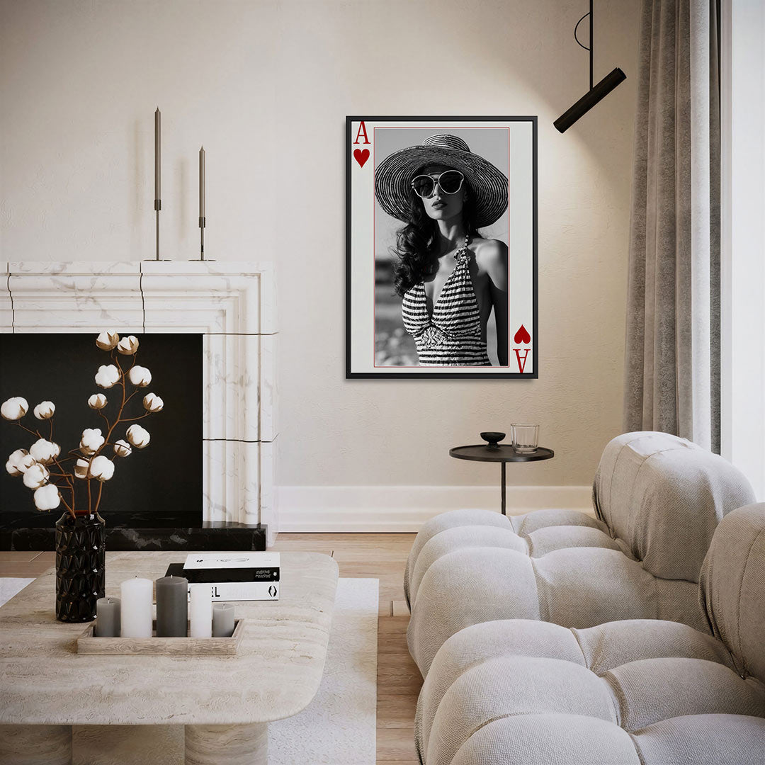Kaart met dame Kunstwerk