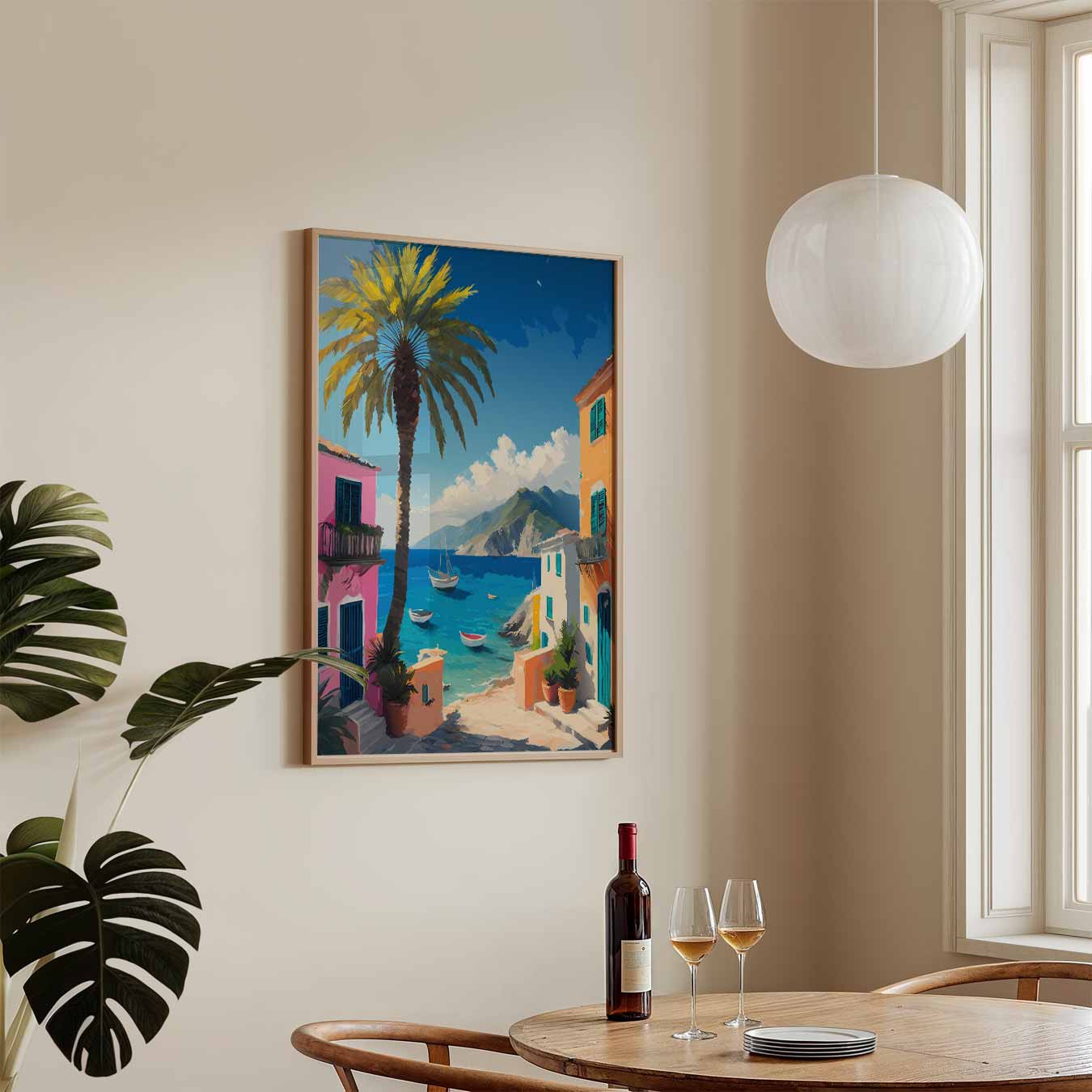 Mediterraans Dorpje aan Zee Poster-WallArtistic