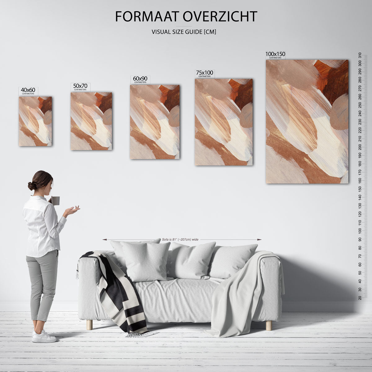 Organische borstelvegen Kunstwerk
