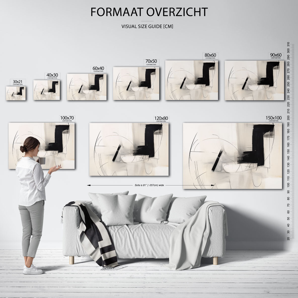 Abstracte lijnen en vlakken Poster
