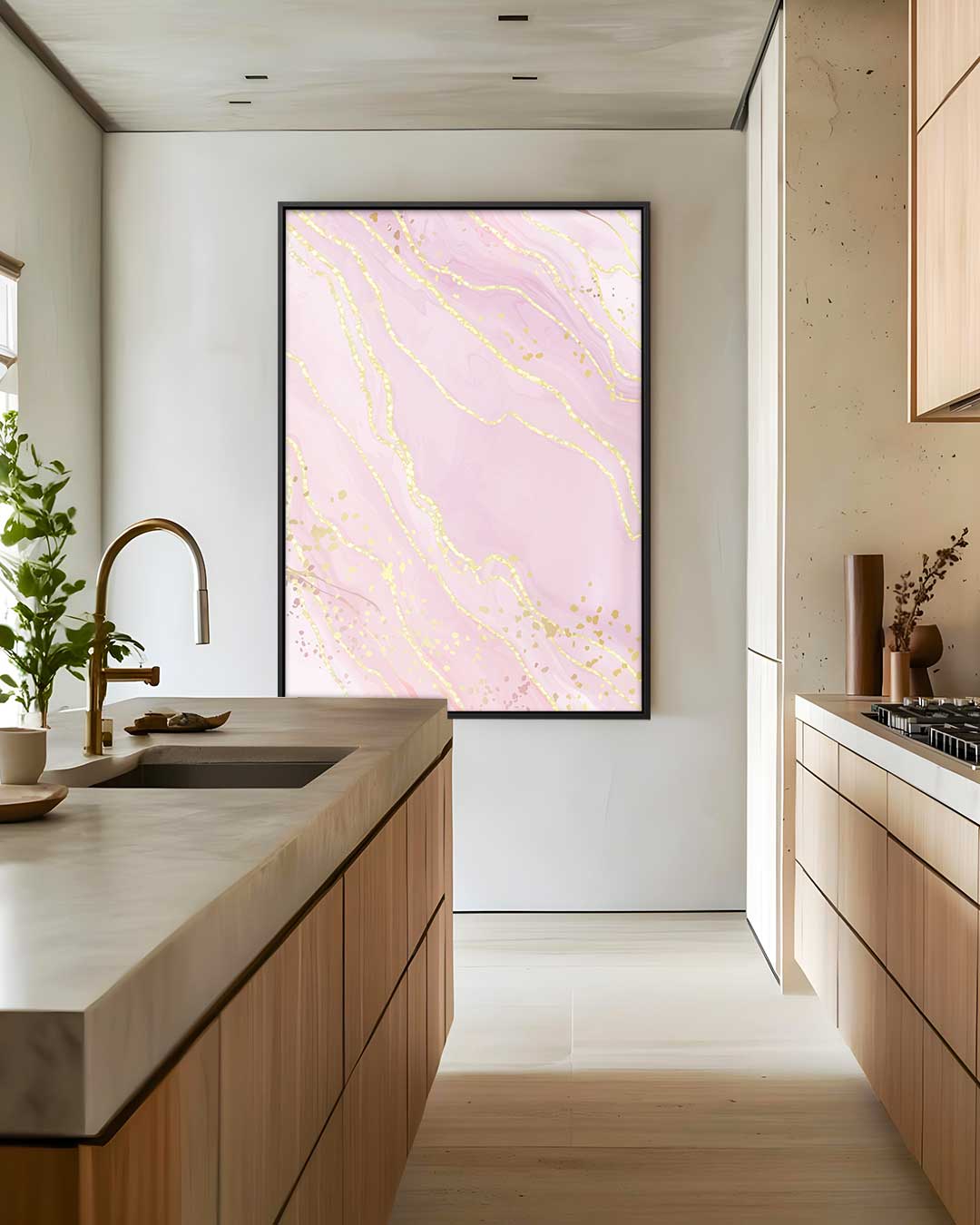 Dromerige Marmeren Abstractie Kunstwerk-canvas-dibond-plexiglas-wanddecoratie-WallArtistic