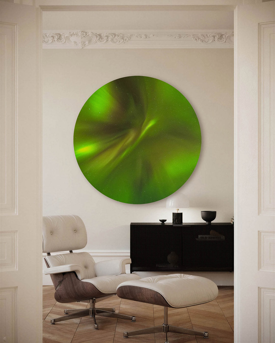 Groene lichtstralen Muurcirkel