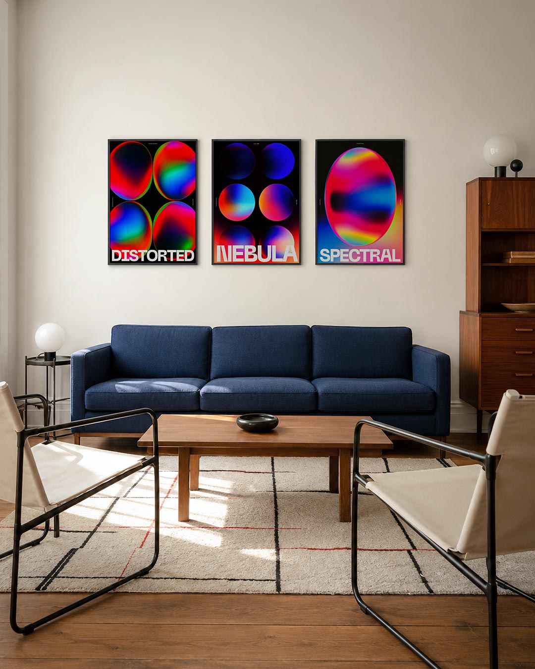Kleurrijke cirkelcompositie Posterset