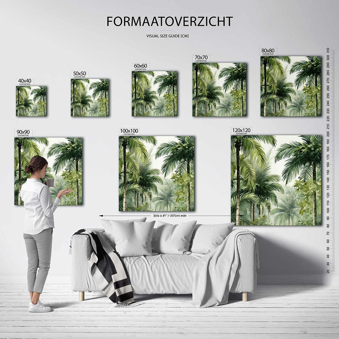 Tropische palmbladeren Kunstwerk