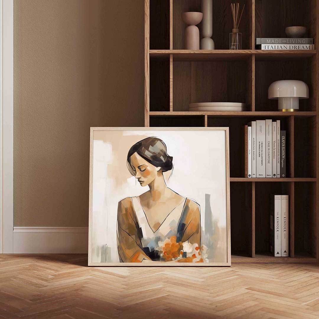 Vrouw met bloemen Poster