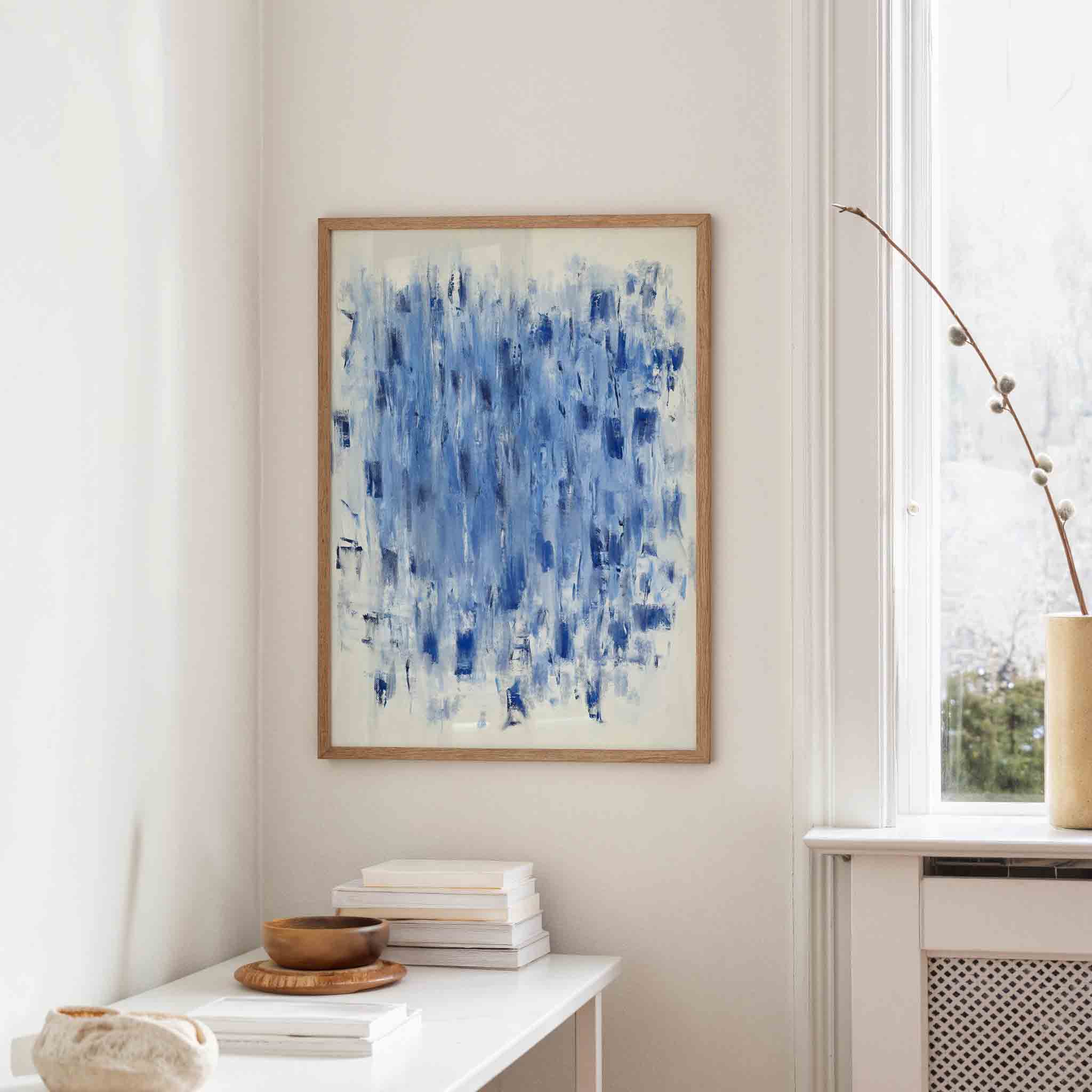 Abstracte blauwe textuur Poster