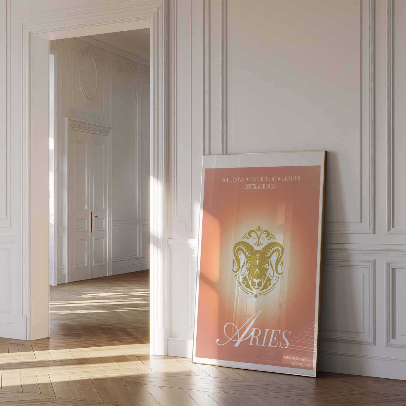 Vurige Ram Sterrenbeeld Poster-WallArtistic