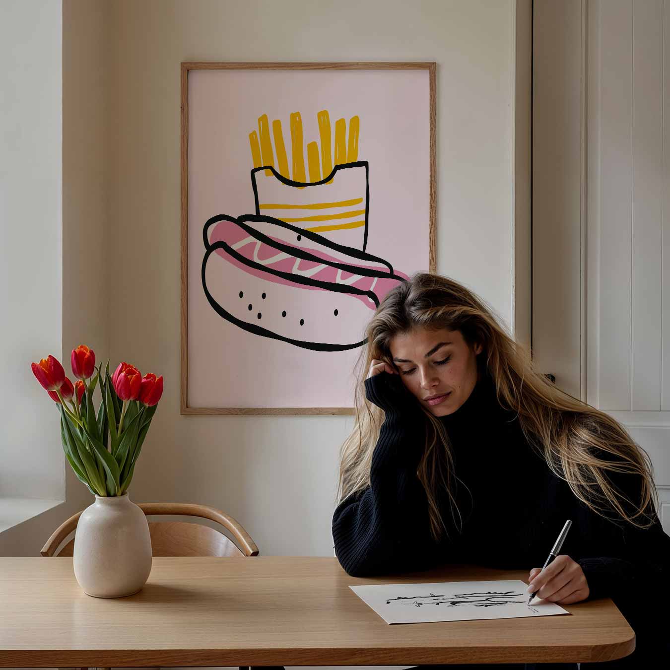 Speelse Fastfood Poster-WallArtistic
