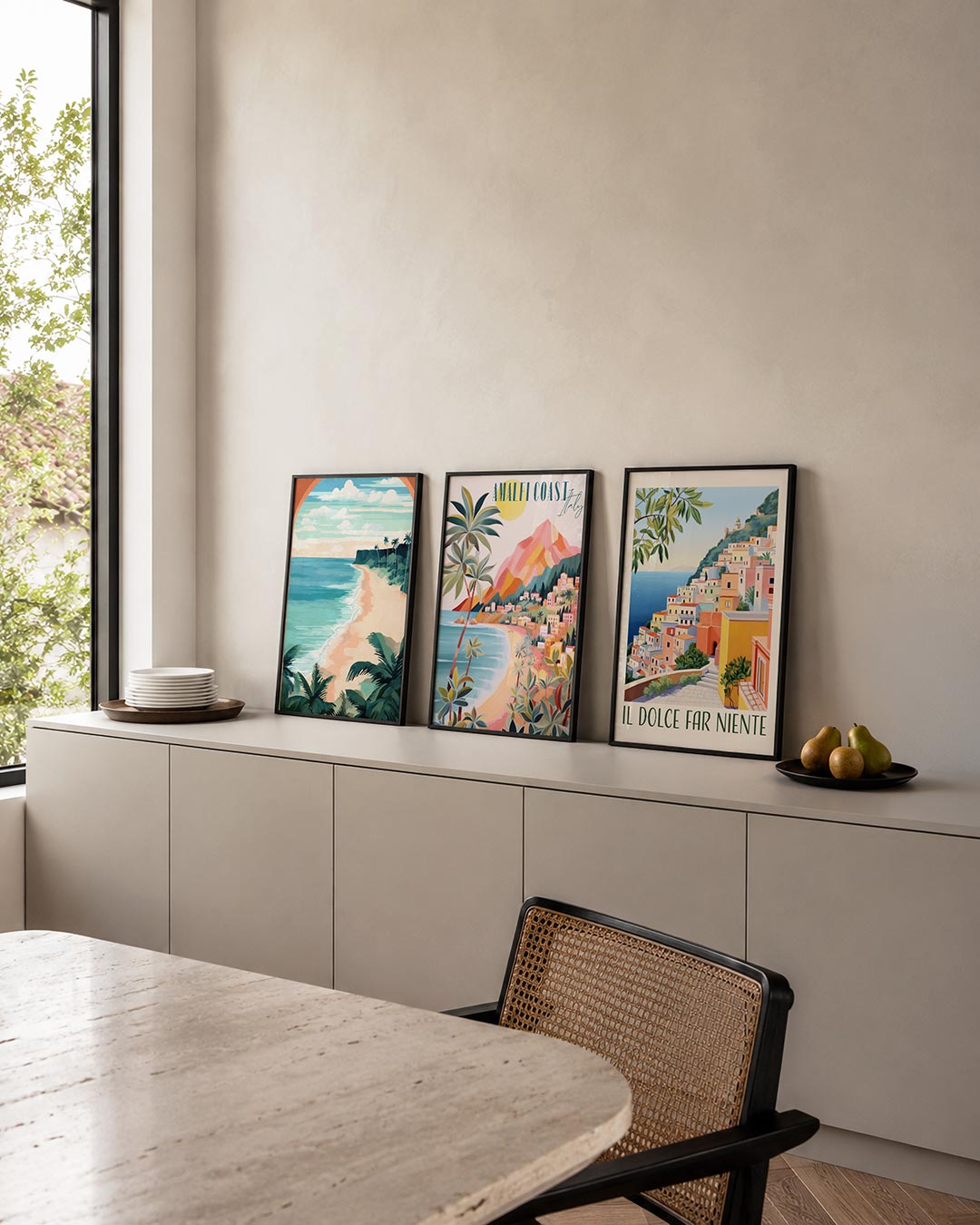 Zomerse kustlijn Posterset