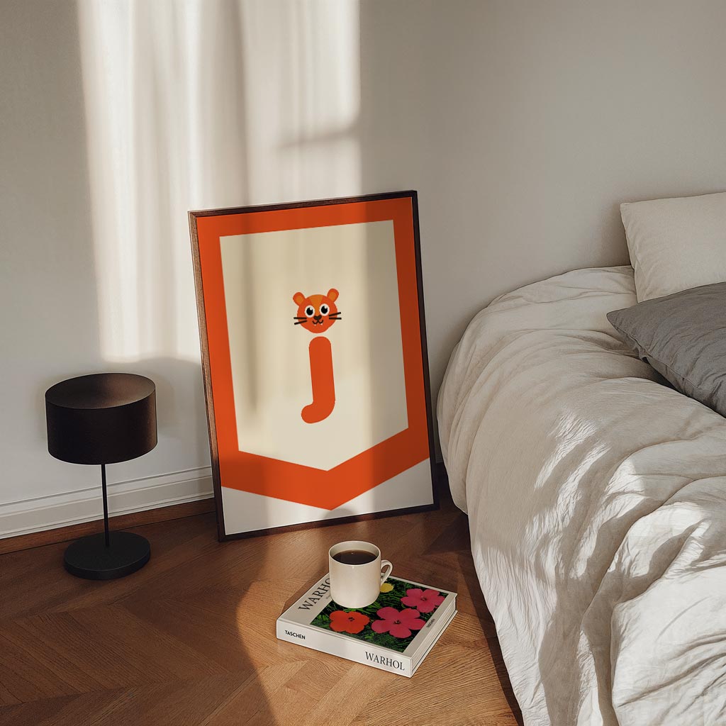 Speelse Tijger Letterposter-WallArtistic