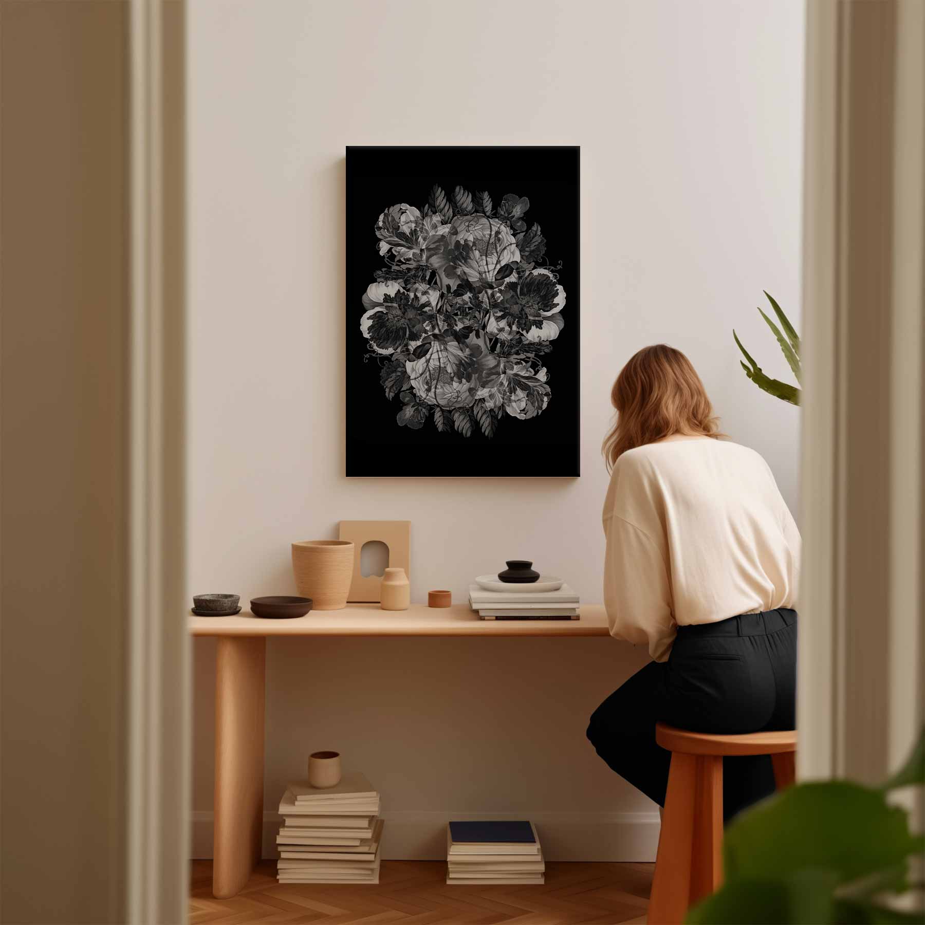 Mystieke Bloemenweelde Kunstwerk-canvas-dibond-plexiglas-wanddecoratie-WallArtistic