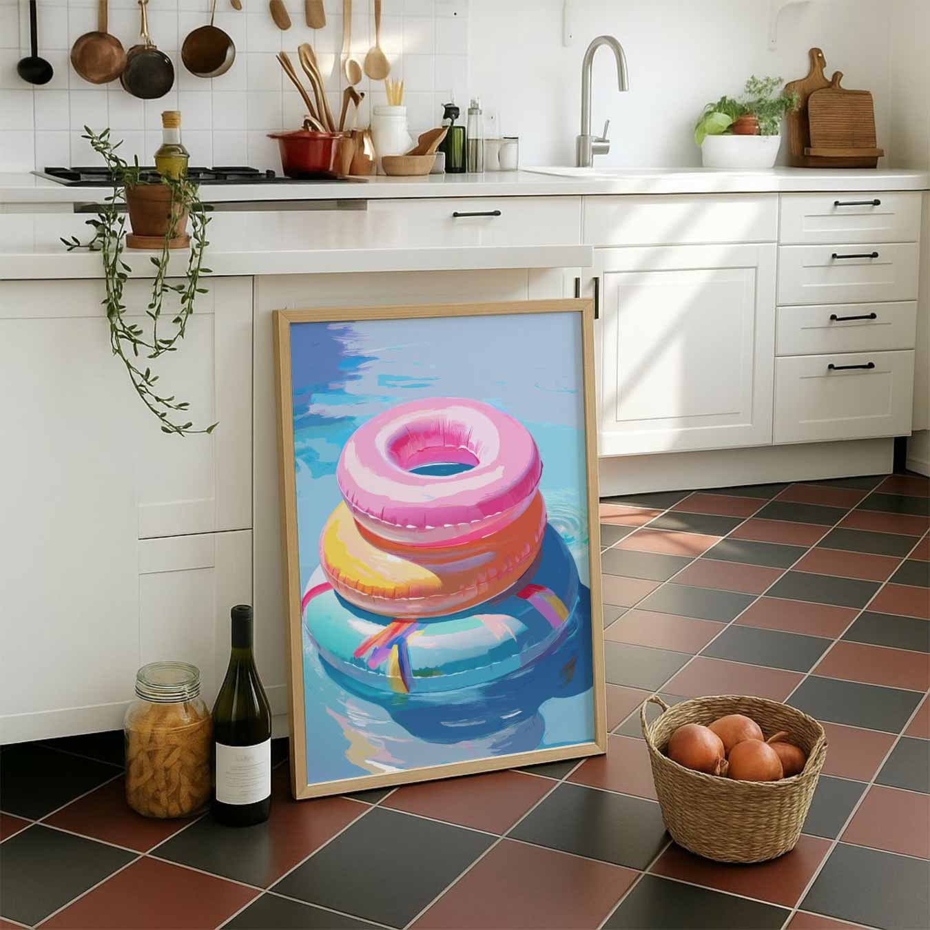 Kleurrijke Zwembad Fun Poster-WallArtistic