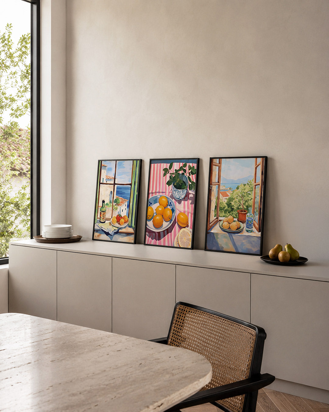 Vensterzicht en kleuren Posterset