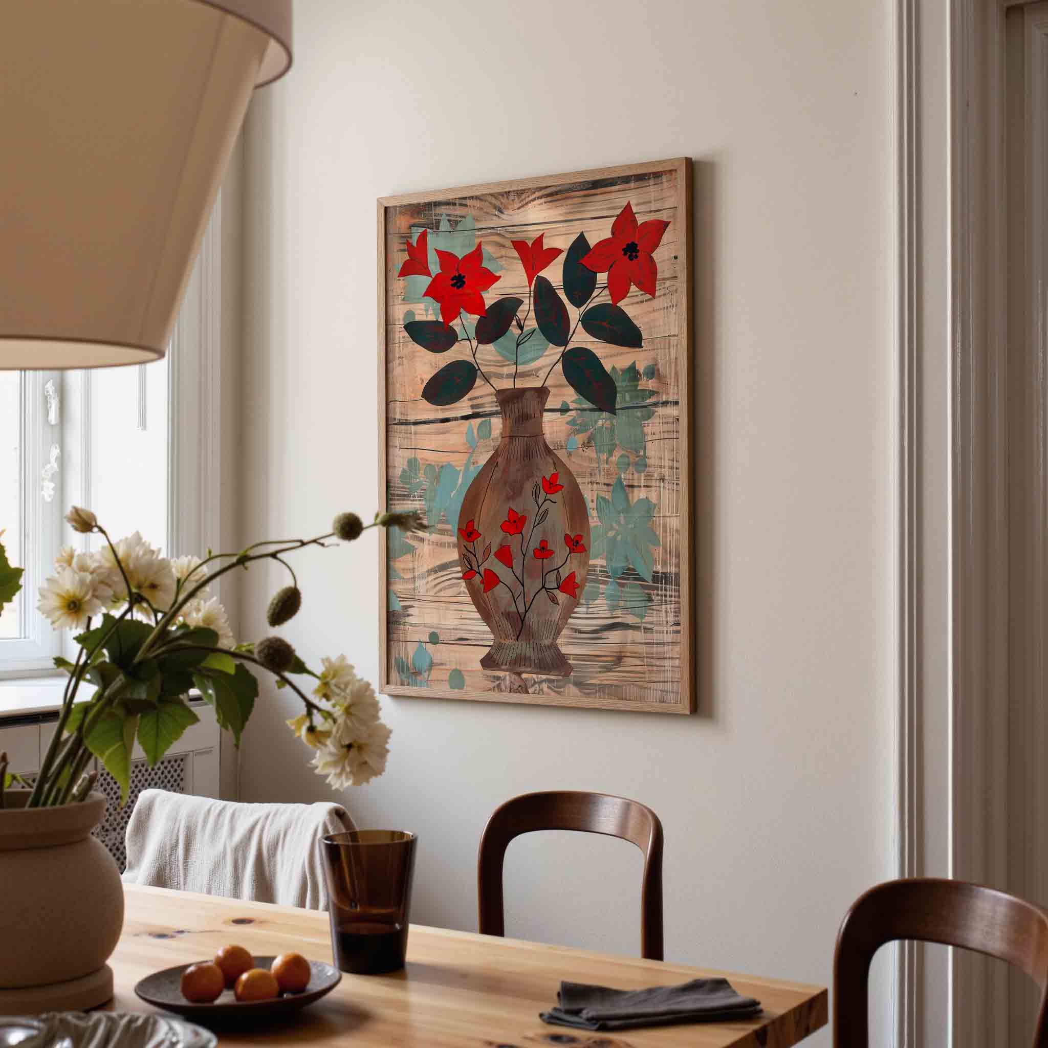 Bloemen in vaas Poster