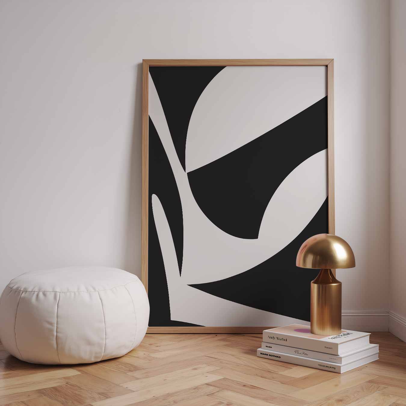 Abstracte Zwart-Wit Kunstposter-WallArtistic
