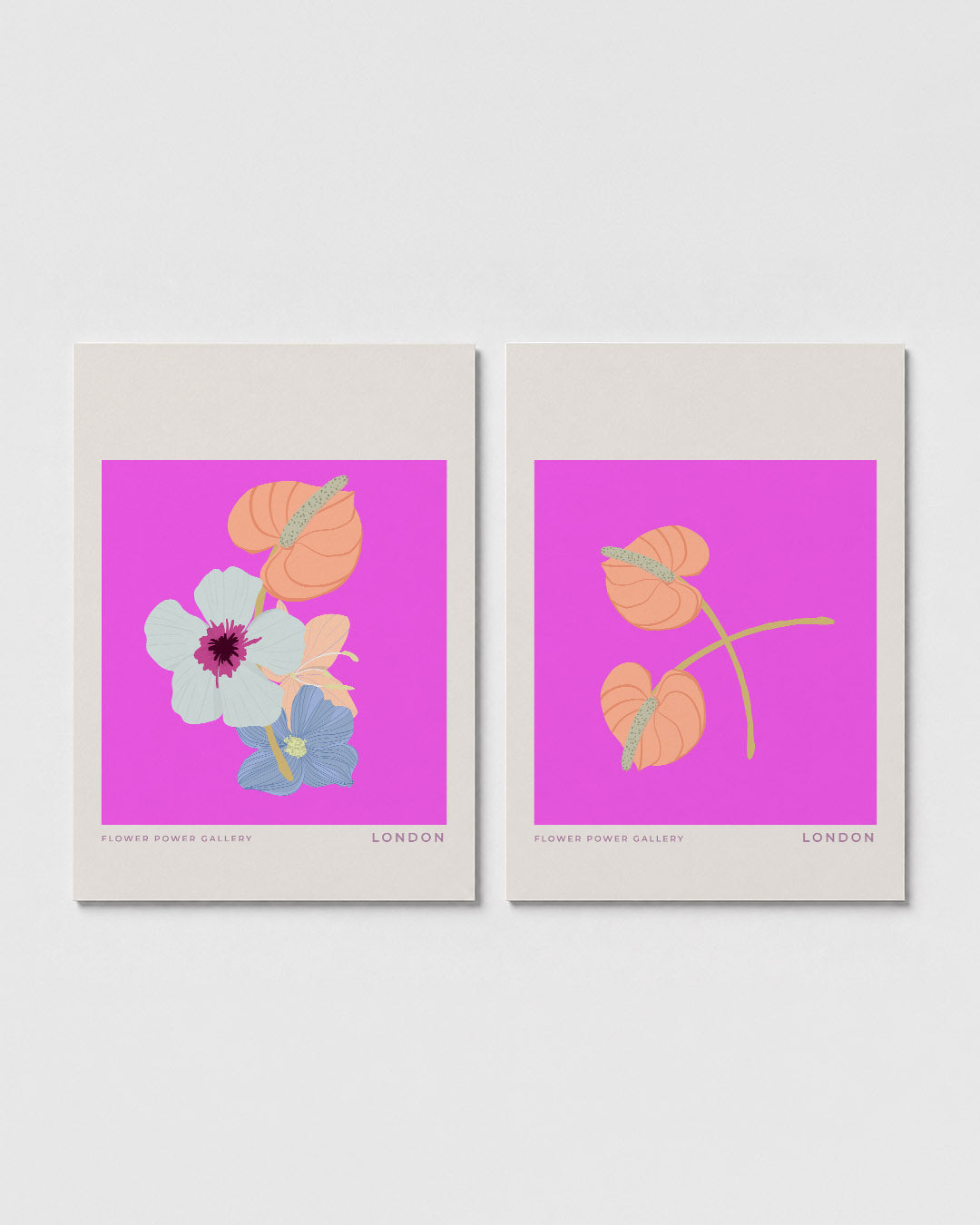 Bloemrijke kleurvlakken Posterset