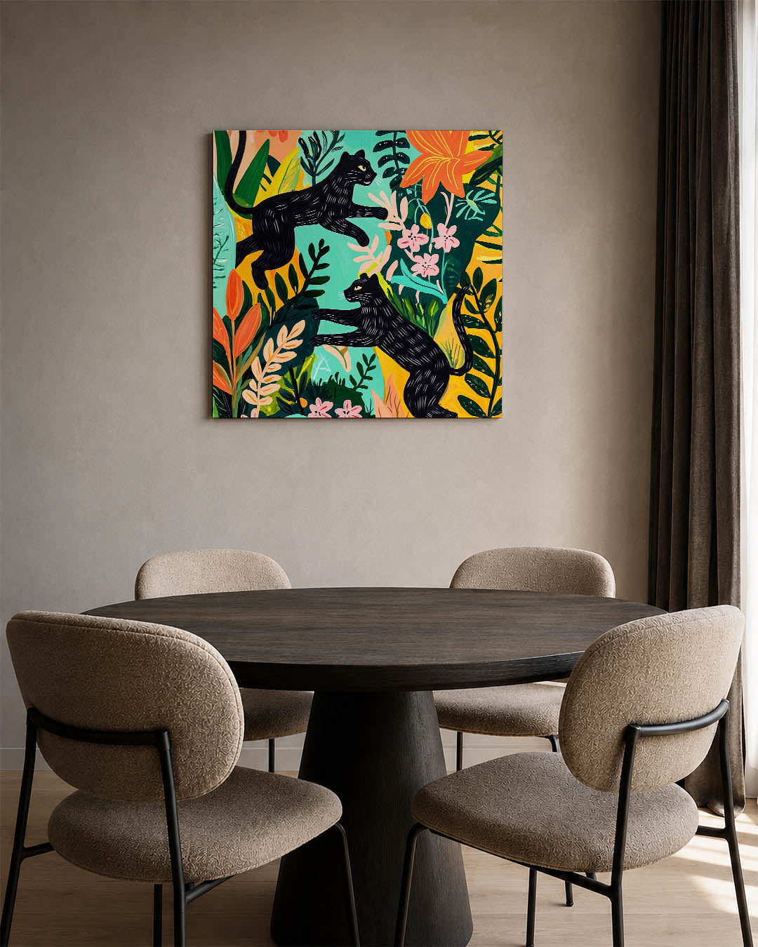 Speelse dieren in jungle Kunstwerk