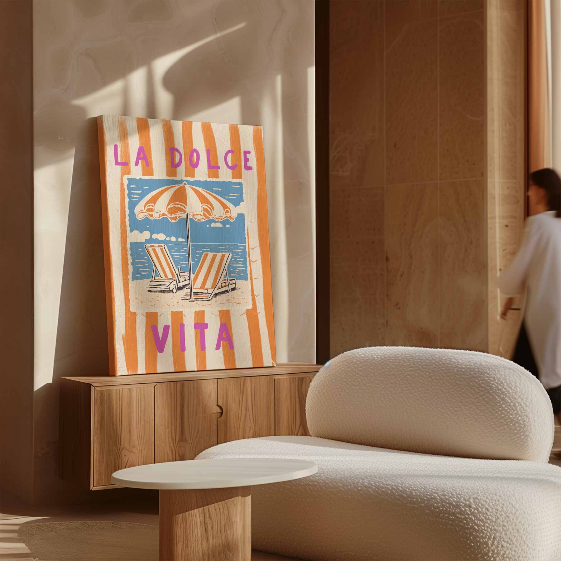 La Dolce Vita Strandkunst Kunstwerk-canvas-dibond-plexiglas-wanddecoratie-WallArtistic