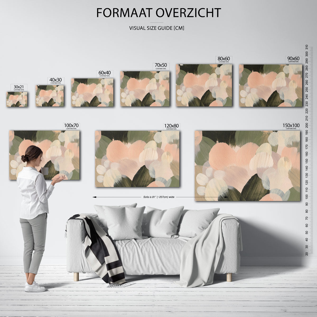 Abstracte penseelstreken Poster