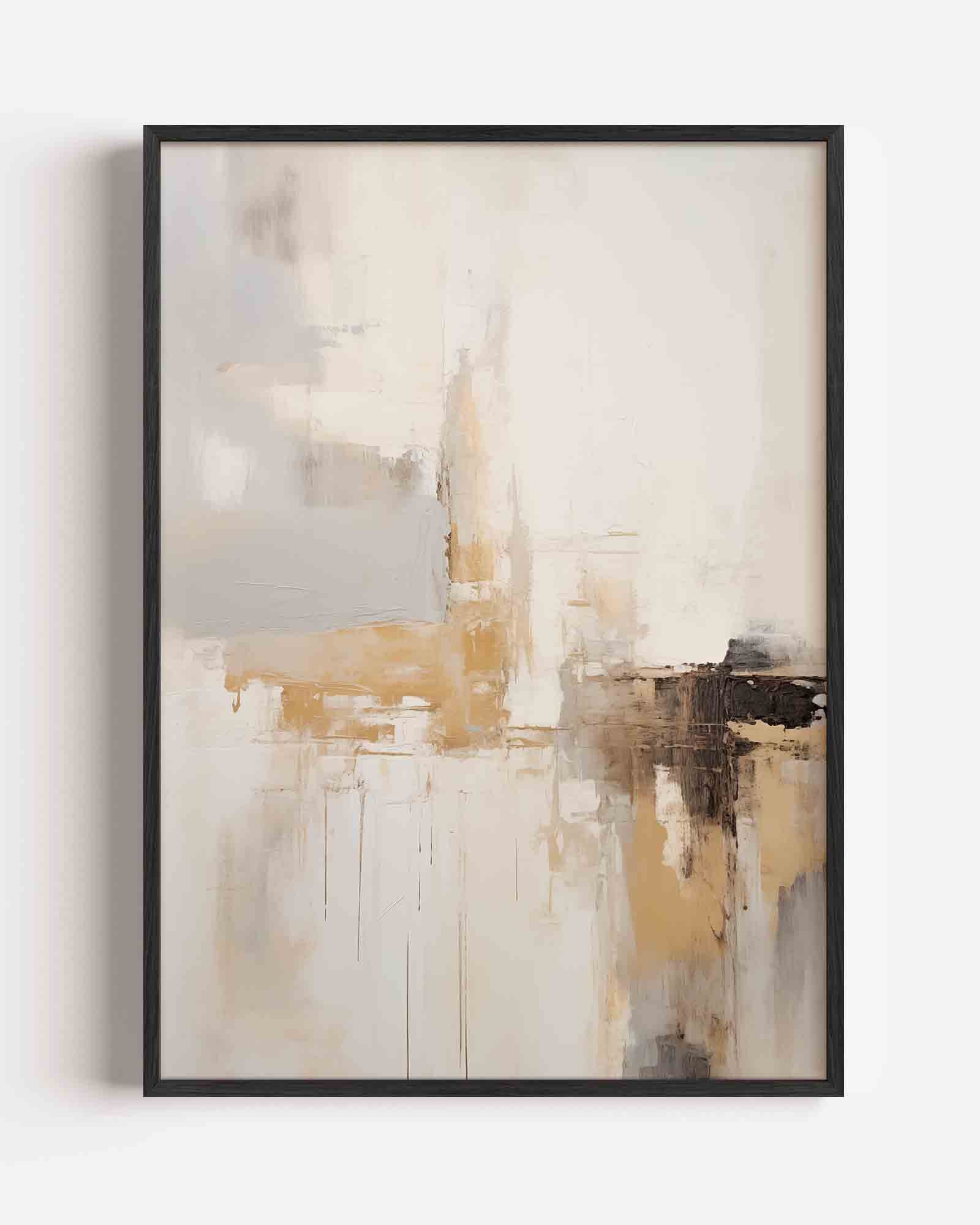 Abstracte beige en grijze Poster