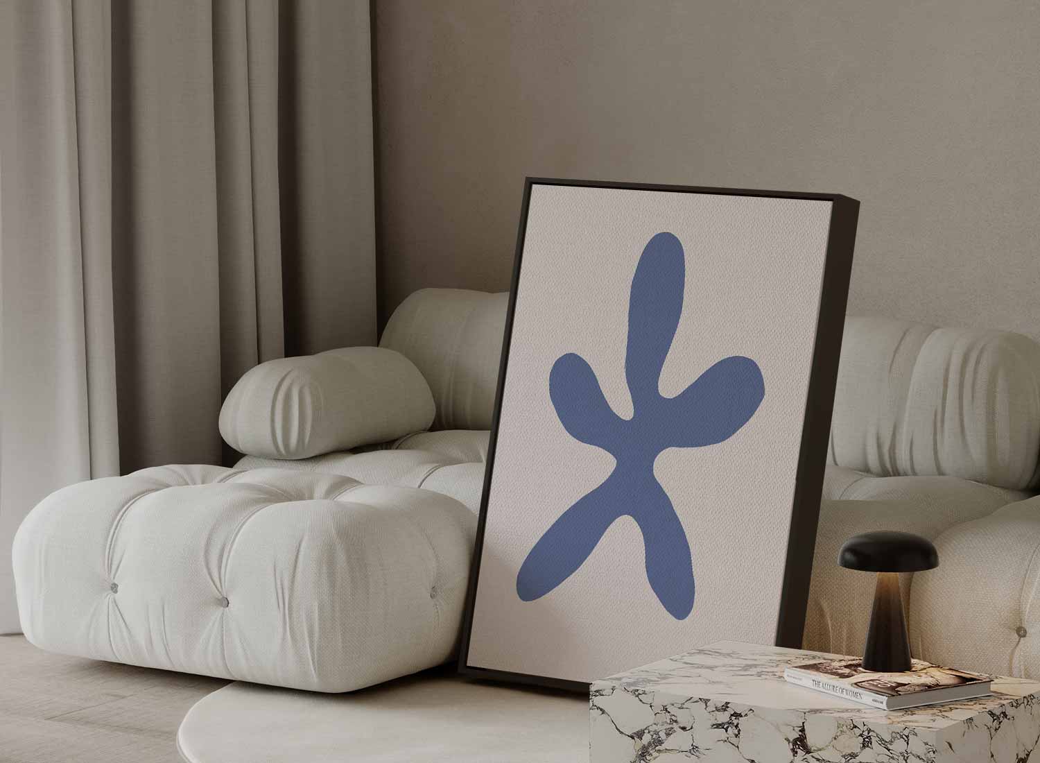 Bloemige Vormen Abstractie Kunstwerk-canvas-dibond-plexiglas-wanddecoratie-WallArtistic