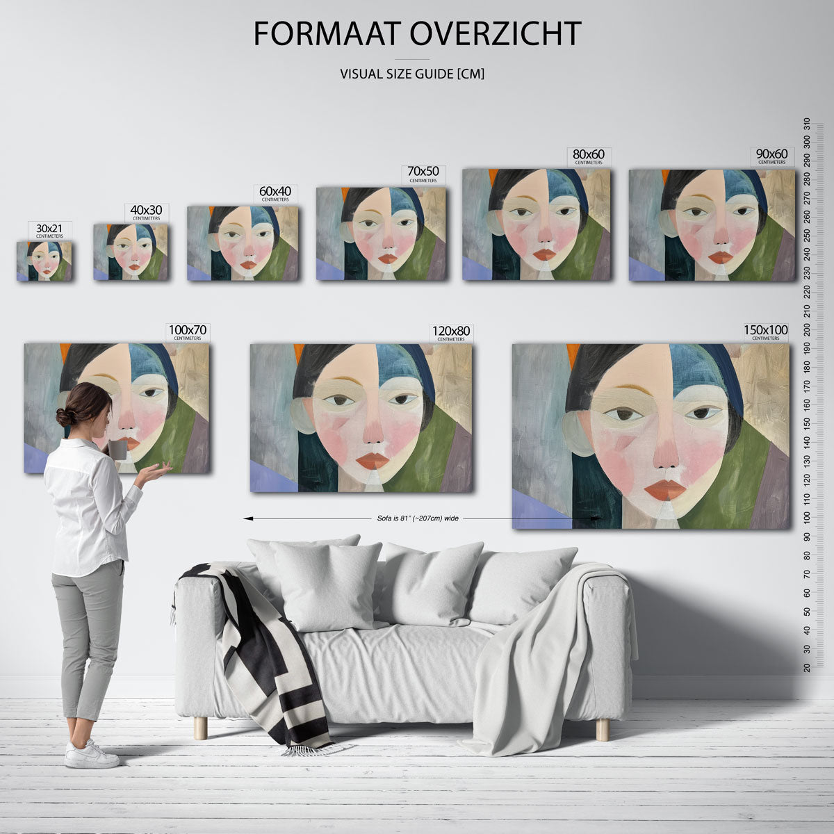 Portret met geometrische vormen Poster