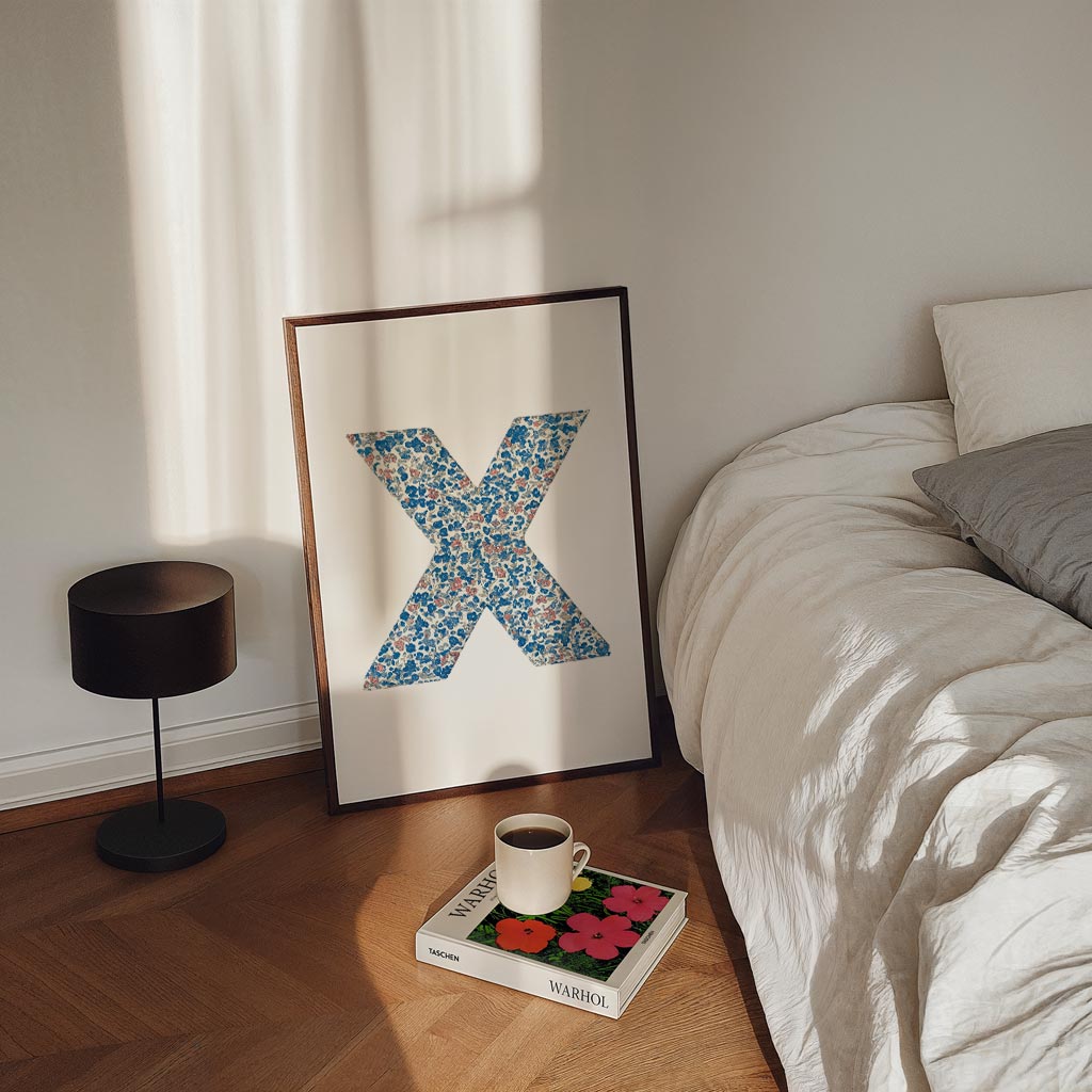 Bloemenletterposter X Poster-WallArtistic