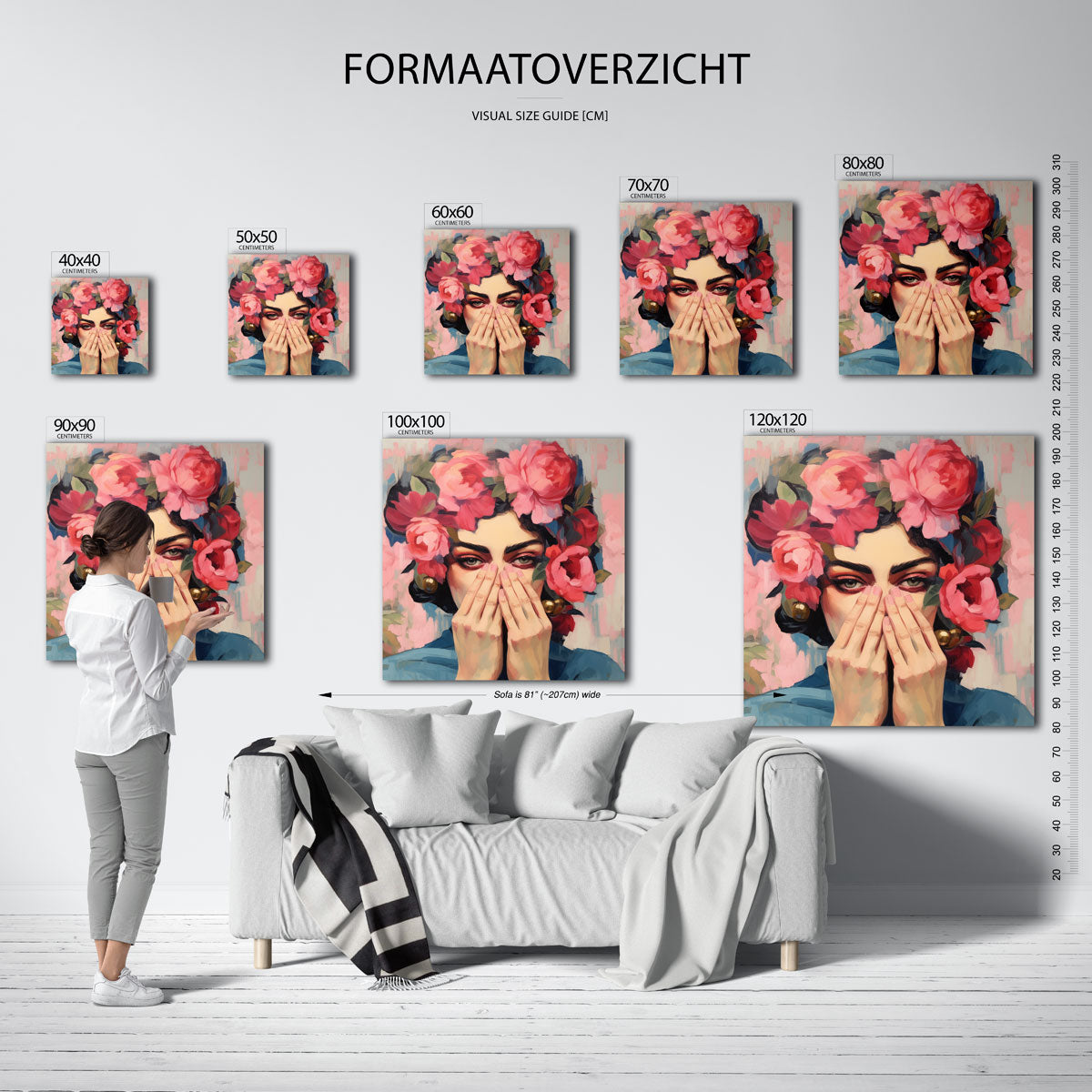 Vrouw met bloemen Poster