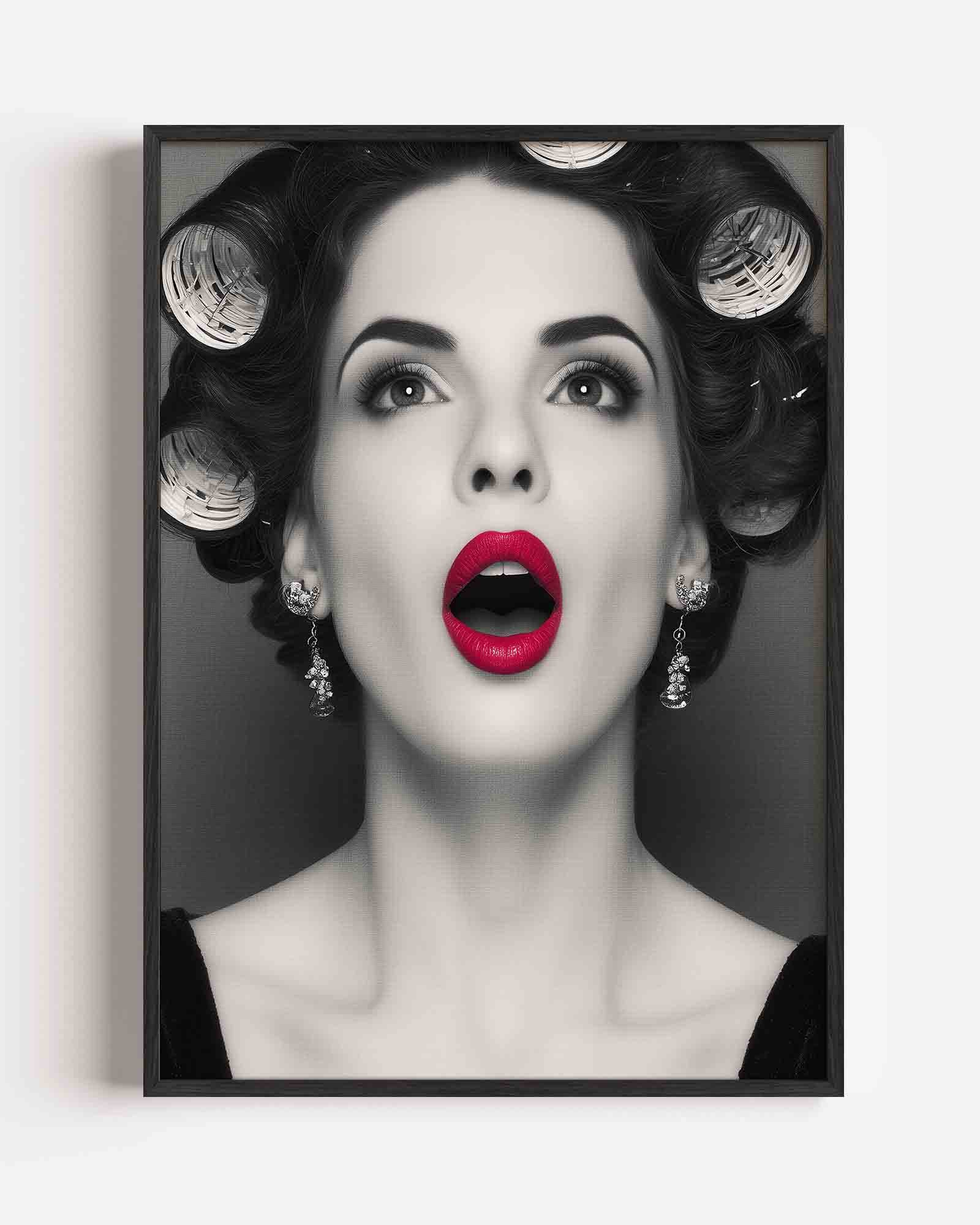 Vrouw met rode lippen Poster
