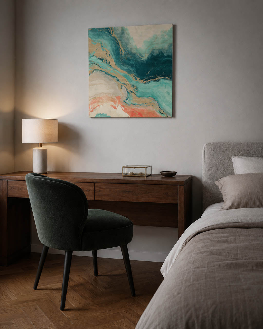 Vloeiende kleurencompositie Kunstwerk