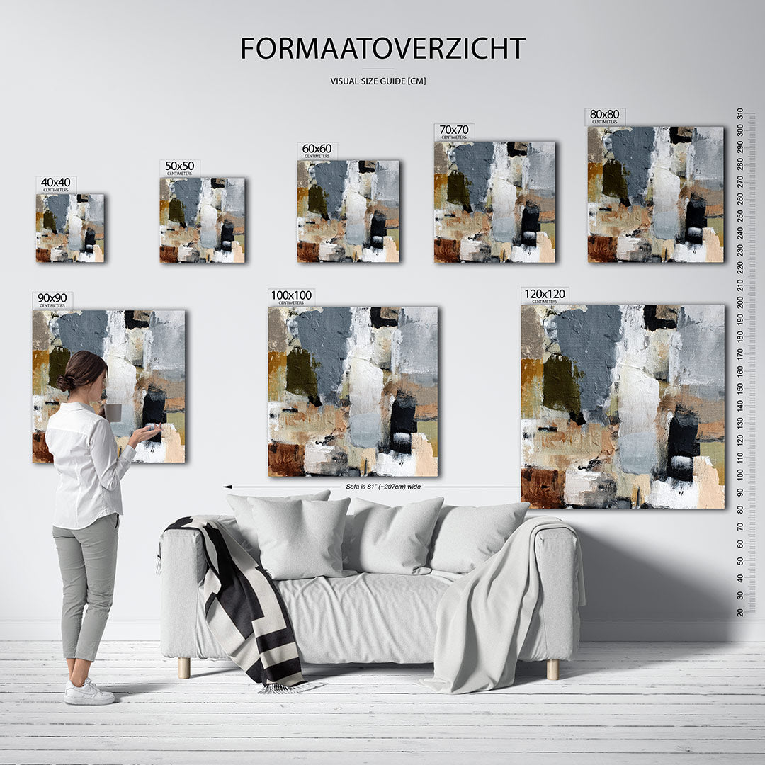 Gelaagde kleurencompositie Kunstwerk