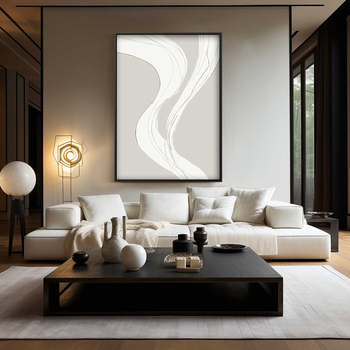 Vloeiende Lijnen Kunstwerk-canvas-dibond-plexiglas-wanddecoratie-WallArtistic