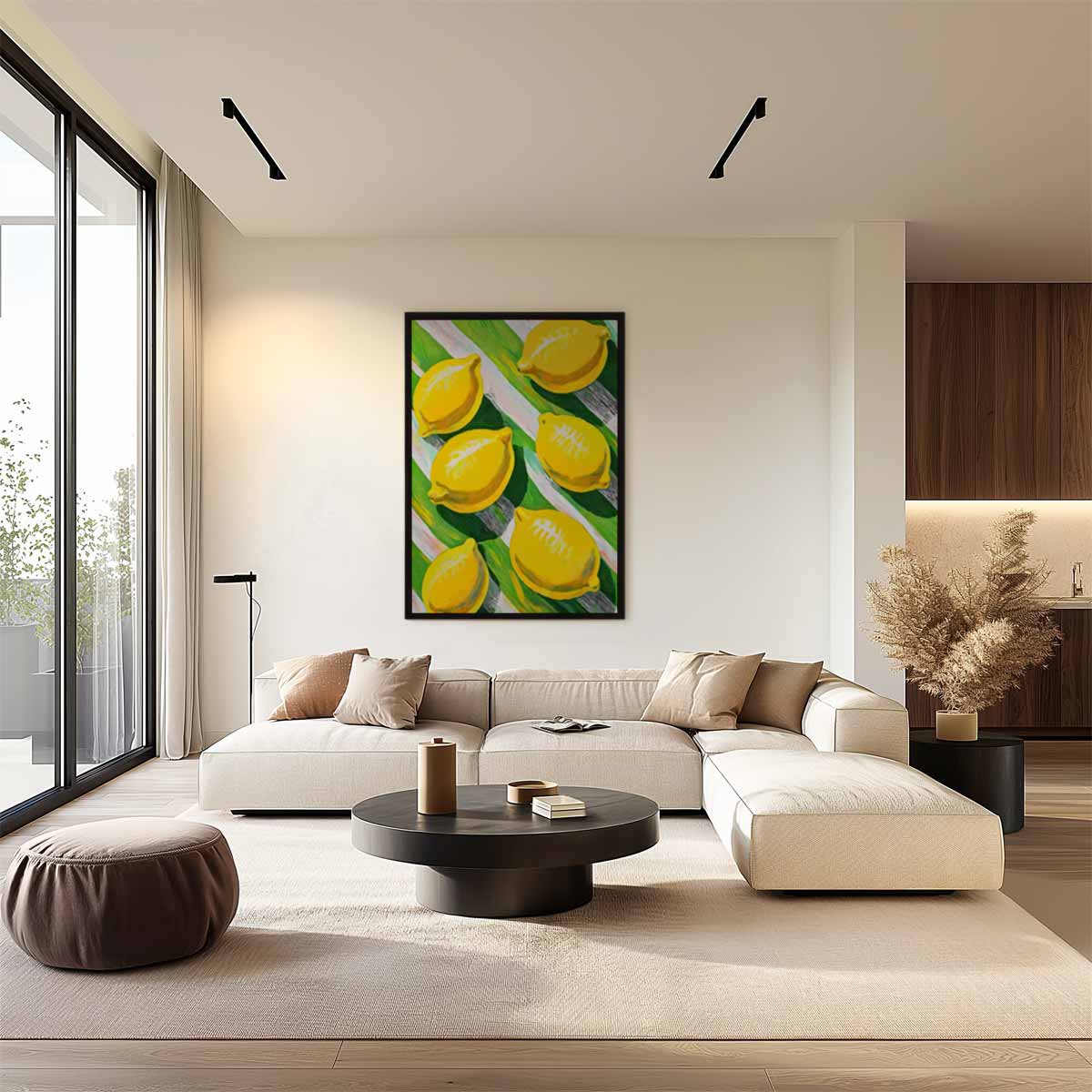 Citroenen op een zonnige dag Kunstwerk-canvas-dibond-plexiglas-wanddecoratie-WallArtistic