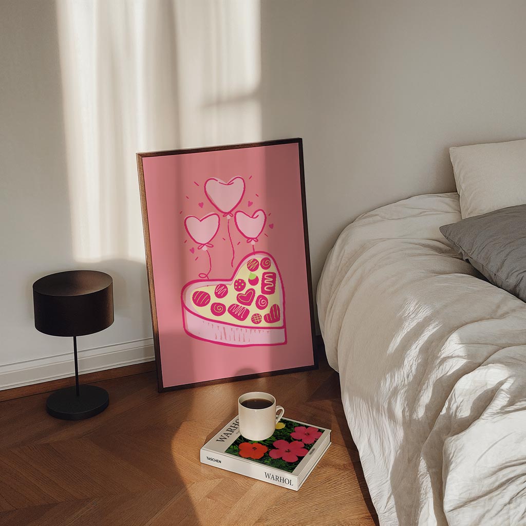 Hart en Chocolade Ballonnen Poster-WallArtistic