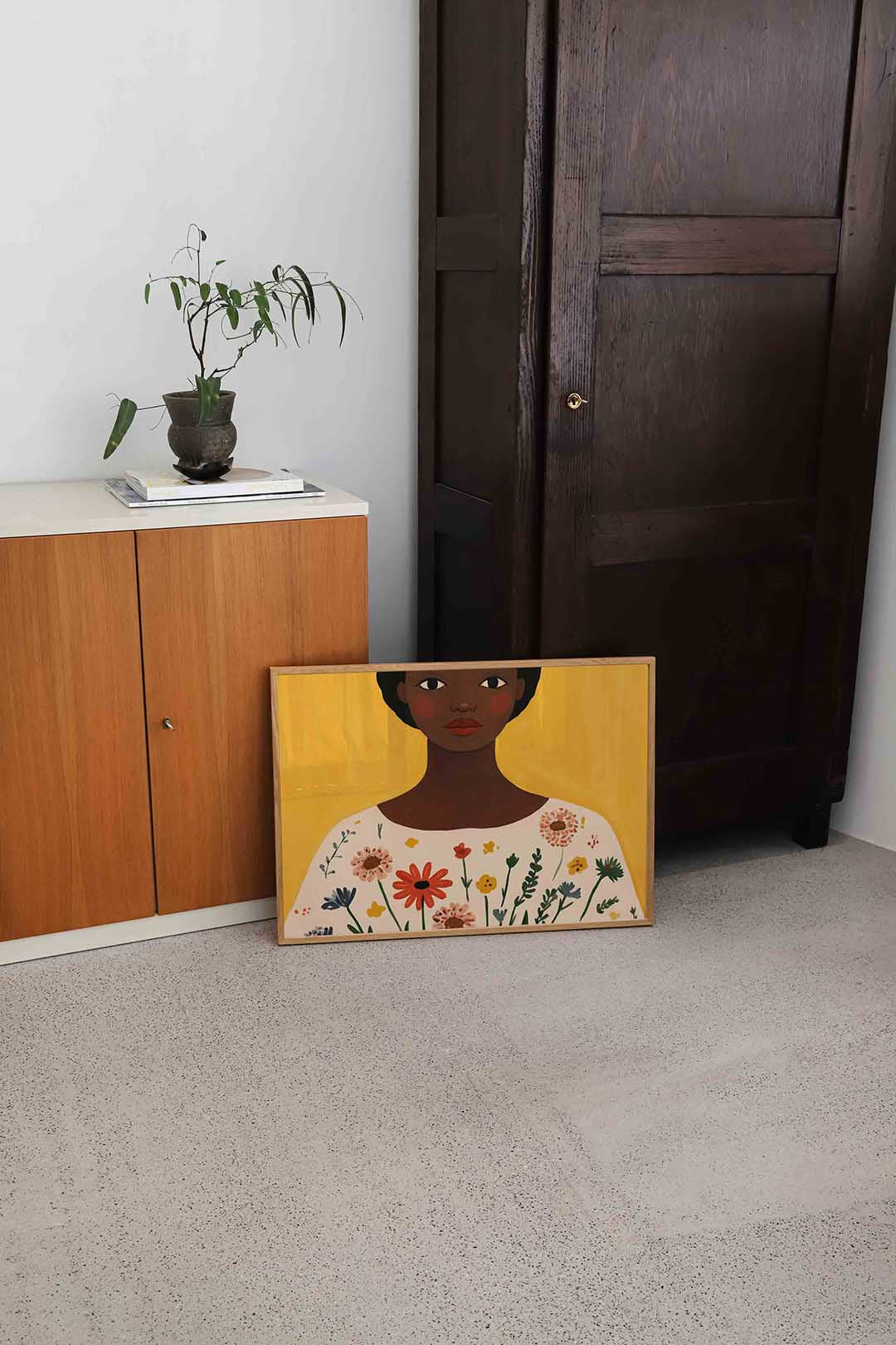 Vrouw met bloemen Poster