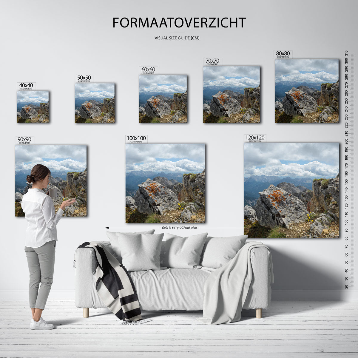 Berglandschap met rotsen Kunstwerk