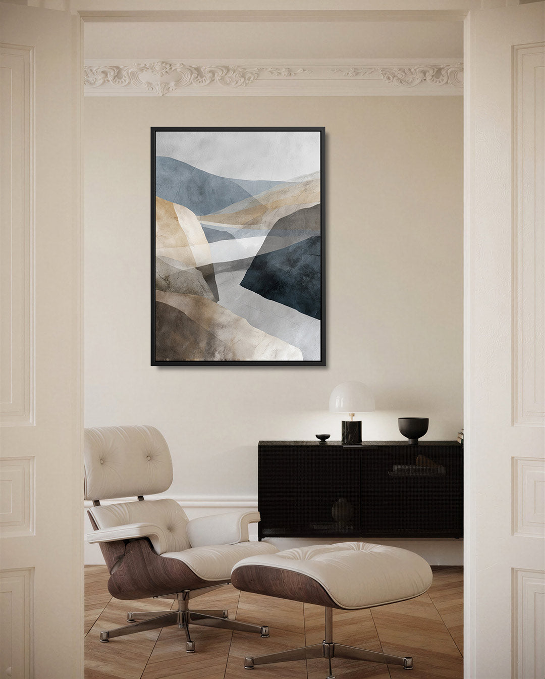 Gelaagde landschap vormen Kunstwerk