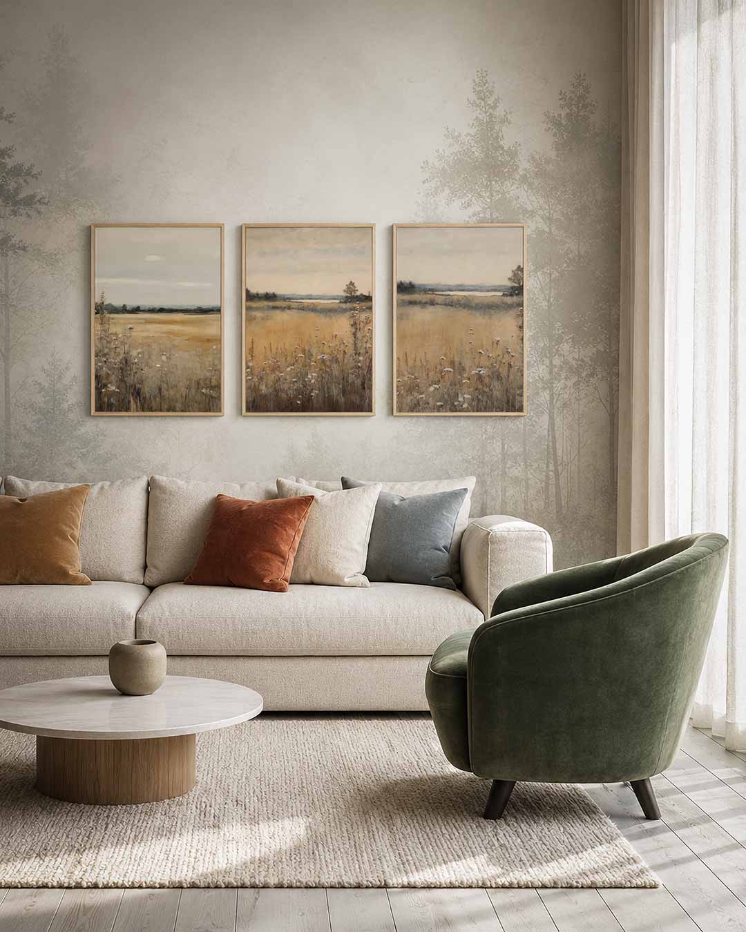Rustige landschapstonen Posterset