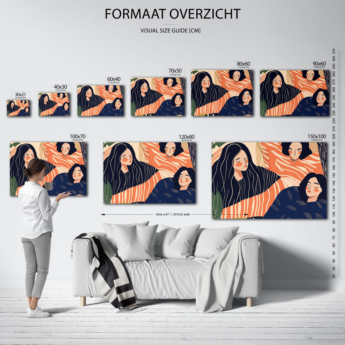 Drie figuren met patronen Poster